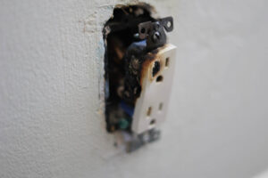 burnt outlet or wires