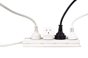 an overloaded extension cord