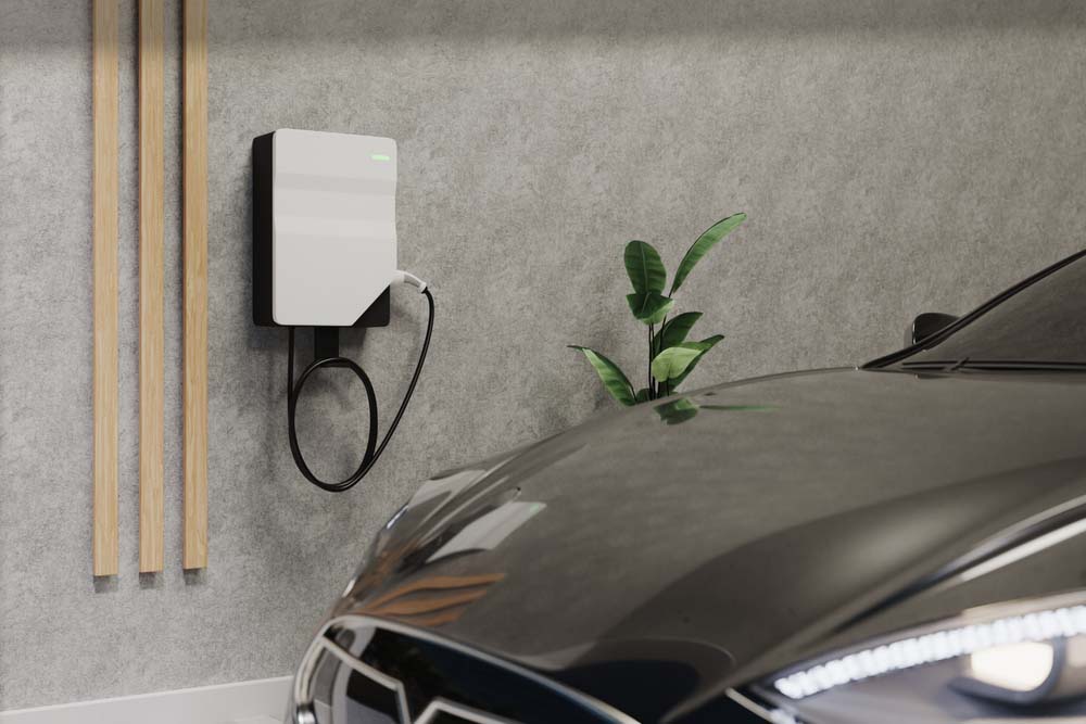 a level 2 EV charging station at home